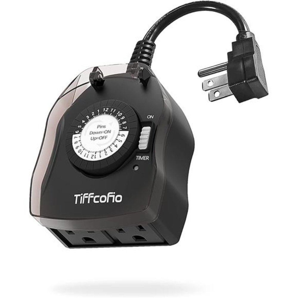 Outdoor Timer Outlet,  Outdoor Light Timer Waterproof, 2 Grounded Outlets